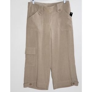 S&D Womens Gauchos Pants Beige‎ Mid Rise Cargo